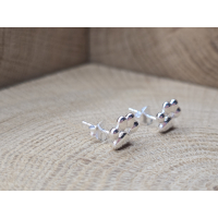 Echt zilveren oorbel stekers poot afdrukjes. 